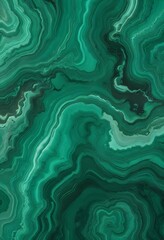 Obraz premium Textured malachite slab displaying swirling patterns of green and black, placed on a wooden surface to provide contrast and warmth to the image., navy blue, white and bold yellow color scheme, golden 