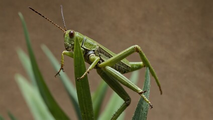 Grasshopper on a plant in Tuscany, Italy.