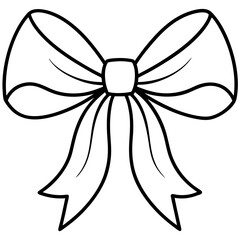 A large, decorative bow with detailed loops and ribbon tails vector