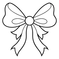 A large, decorative bow with detailed loops and ribbon tails vector