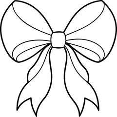 A large, decorative bow with detailed loops and ribbon tails vector