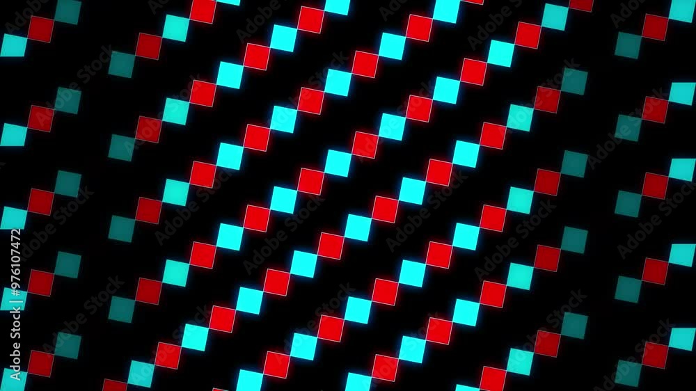 Poster glowing neon color line art wallpaper abstract background. abstract looping geometric square pattern