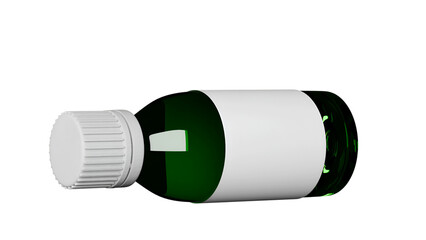 3D Medicine Bottle Mockup with Blank Label 