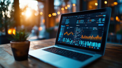 A business owner reviewing sales on their e-commerce dashboard, analyzing performance and customer trends.