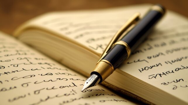 Blank notebook page with pen for new chapter writing