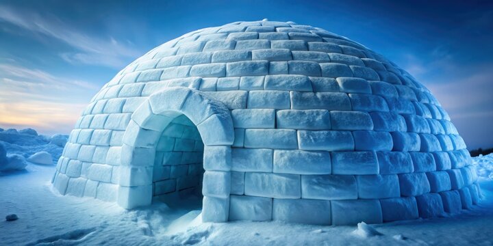 Close-up of intricate igloo ice blocks wall detail