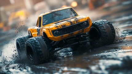 Hot-Wheels truck model racing experience, realistic in-game visuals, sports shot.