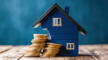 House with decreasing price tag reflecting lower interest rates and real estate market influence.