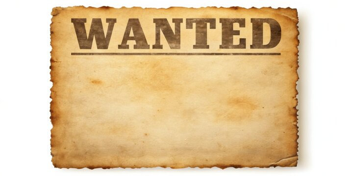 of a wanted poster with a reward offer, isolated on white background
