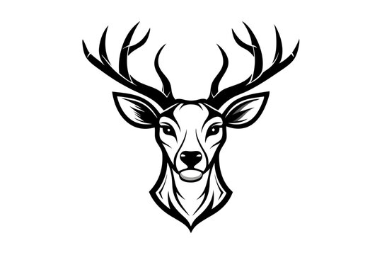 recommend clip art: Deer head vector line art illustration
