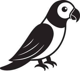 kids picture parrot silhouette vector white background.