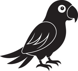 kids picture parrot silhouette vector white background.