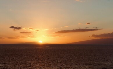 Sunset over the ocean, Canary’s Island