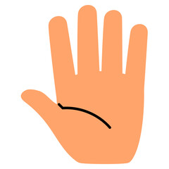 five finger up gesture illustration