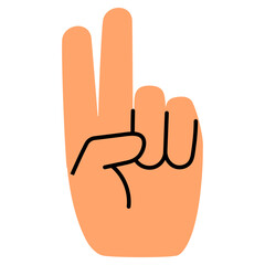 two finger up gesture illustration