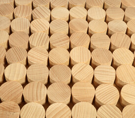 Many wooden cylinders woodcraft concept