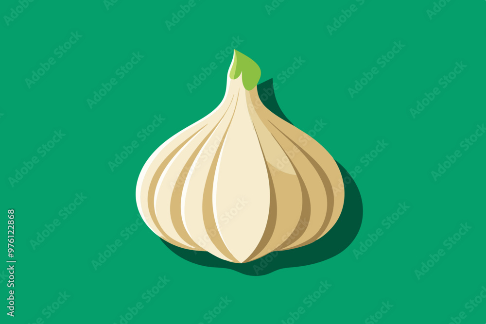 Wall mural Garlic isolated on white background