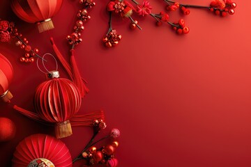 Chinese new year with lanterns background