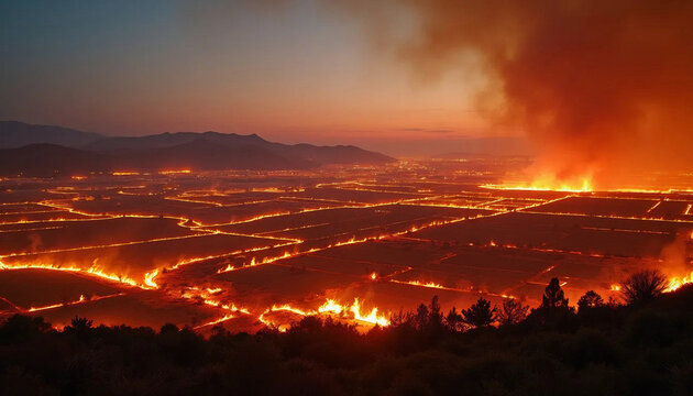 Incendio na mata. Pegando fogo. Em chamas. Vegeta&ccedil;&atilde;o pegando fogo. Fogo fora de controle. Mato em chamas. Incendios. Vegeta&ccedil;&atilde;o em chamas.