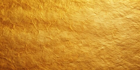 Closeup of the dense and textured structure of old golden paper, with a light orange hue