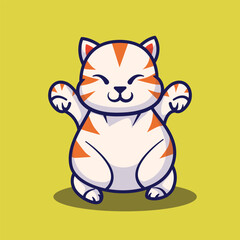 chibi karate vector cat character illustration