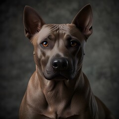 Grey Thai Ridgeback Dog Doggy Pet Head Face