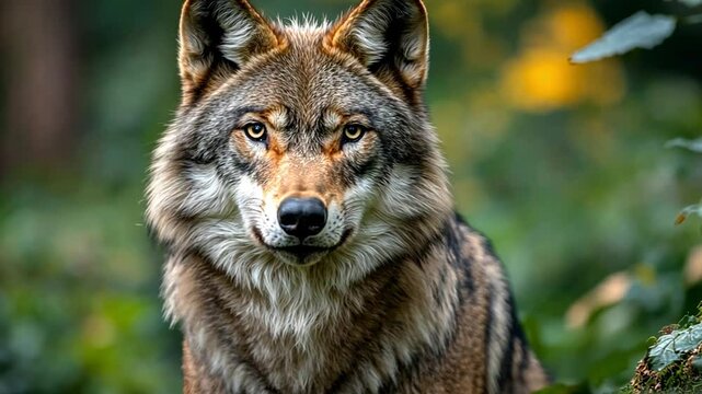 a wolf in the forest footage