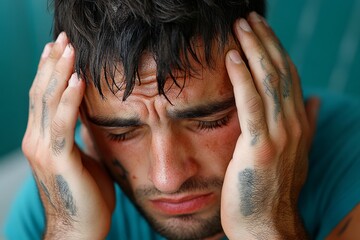 Fototapeta premium A person going through rehab, fighting addiction while dealing with their personal demons