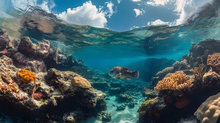 18. The rocky, submerged area of a tropical lagoon where a stonefish hides among the corals