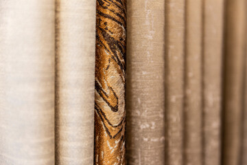 Light brown curtains in the bedroom