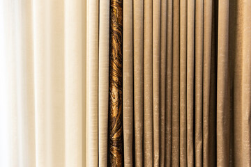 Light brown curtains in the bedroom