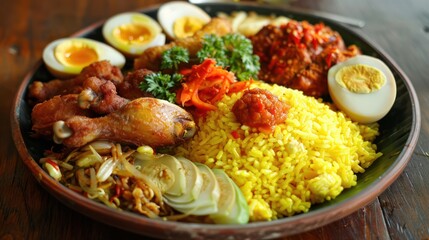 Indonesian Yellow Rice with Chicken