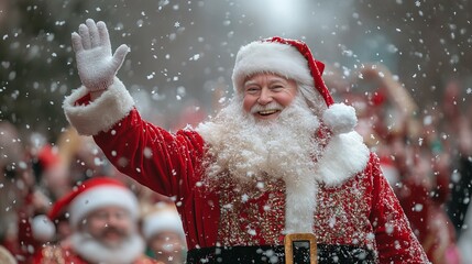 Exciting Moments Captured at the Christmas Parade with Colorful Floats and Marching Bands