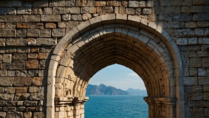 Medieval church detail in Portovenere, Italy