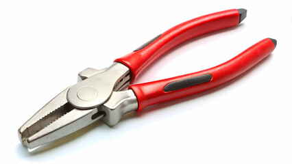 Red-handled combination pliers for versatile construction tasks.