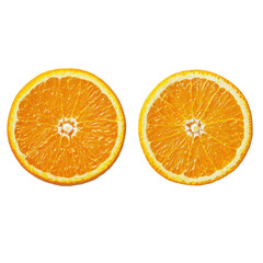 Orange half and full isolated on transparency background