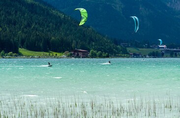 kite surfing on the lake