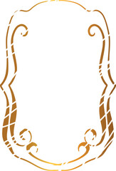 Decorated yellow decorative frame with swirls.