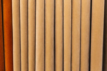 Details of the yellow and orange curtains