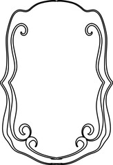 Ornate black decorative frame with swirls.