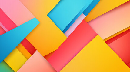 Obraz premium Abstract geometric pattern background for brochure cover design. Blue, yellow, red, orange, pink and green vector banner template 