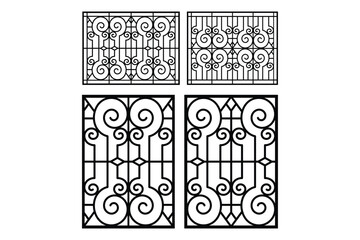 Iron window grill design vector template