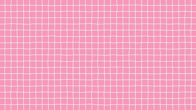 Loop video of simple background of graph paper with hand-drawn white lines moving jaggedly (pink)