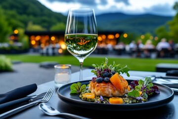 Hudson Valley Farm-to-Table Dining represented in a culinary infographic, featuring restaurants like Blue Hill at Stone Barns, The Culinary Institute of America, and The Roundhouse