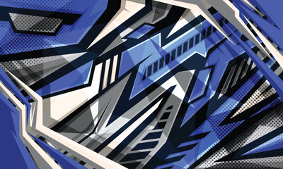 Abstract geometric shape blue racing background
