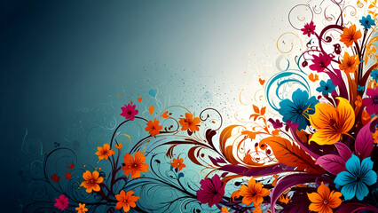 Abstract Floral Swirl Background