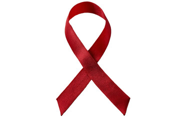  Isolated red ribbon for AIDS awareness on transparent background
