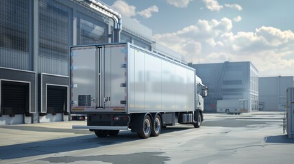 Semi Trailer Truck at a Loading Dock
