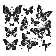 flying butterfly set clipart vector design,awesome flying butterfly set svg,high resolution printable flying butterfly set artwork