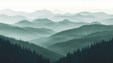 Obraz premium Misty Mountain Ranges
